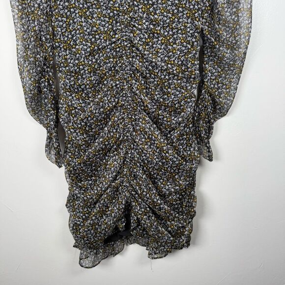 ASTR The Label Black Disty Floral Rouched Dress Size Small - Picture 4 of 14
